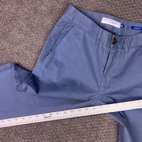 Peter Manning Classic Fit Chino Pants Men's 29 x 27 Actual 29 x 26.5 Blue Cotton - Picture 13 of 14